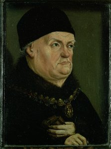 Matheronin diptyykki: Anjoun herttua Rene I, "Hyvä" (1409-80), Provencen ja Piemonten kreivi, muotokuva, vasen paneeli (katso myös 94915)